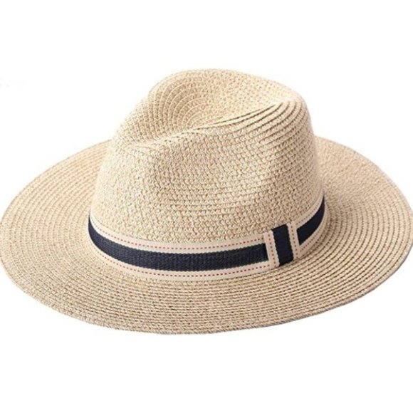 MODA ME COUTURE Accessories - Summer Sun Straw Panama Hat Fedora Beach Floppy